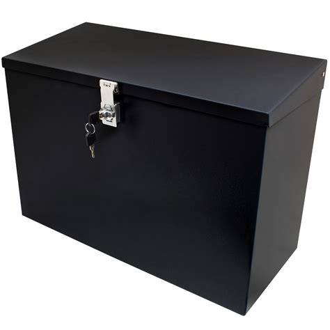 hardcastle large black metal lockable parcel box|galvanized steel parcel box.